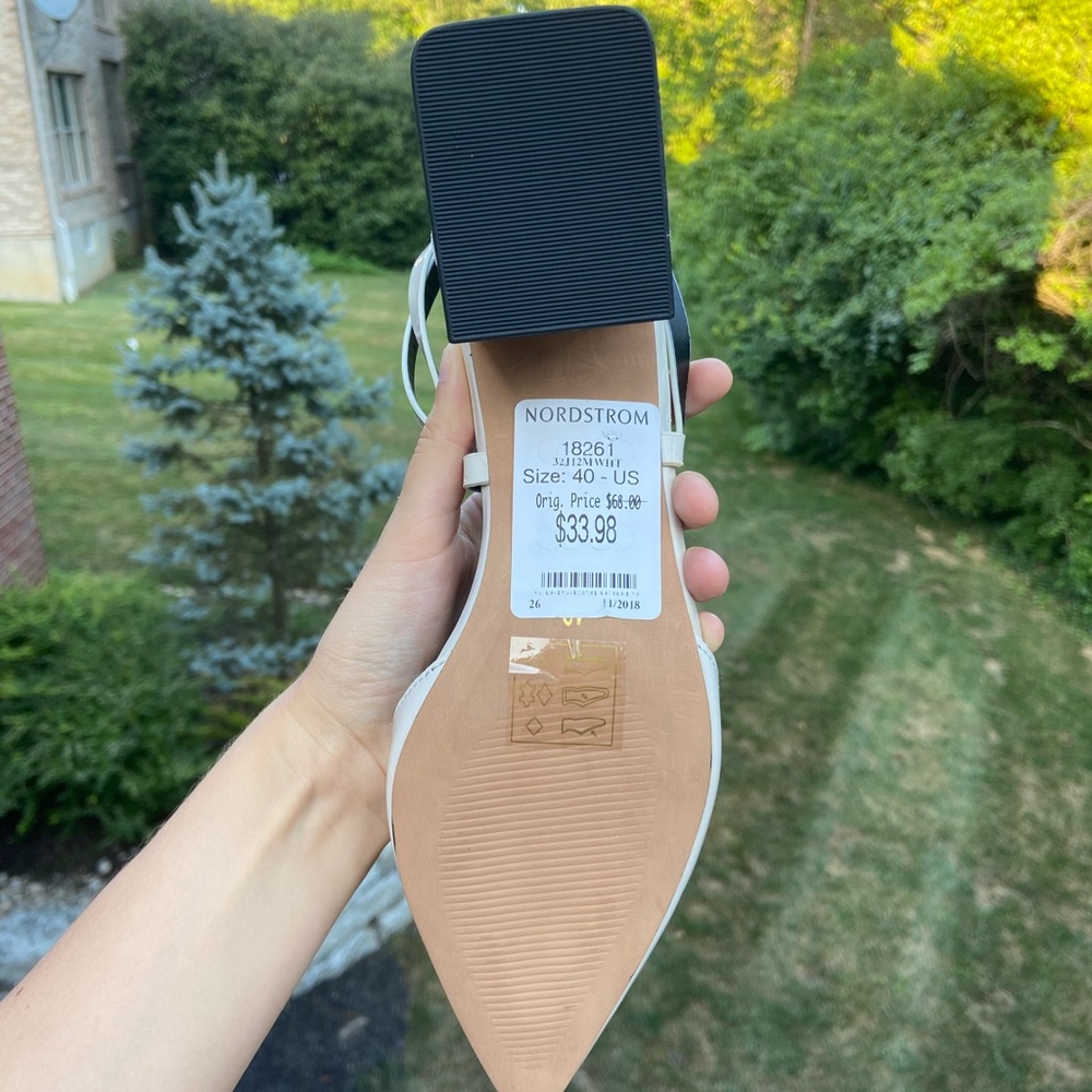 Topshop Strappy Cream Gray Block Heels Size 10 - Picture 4 of 5